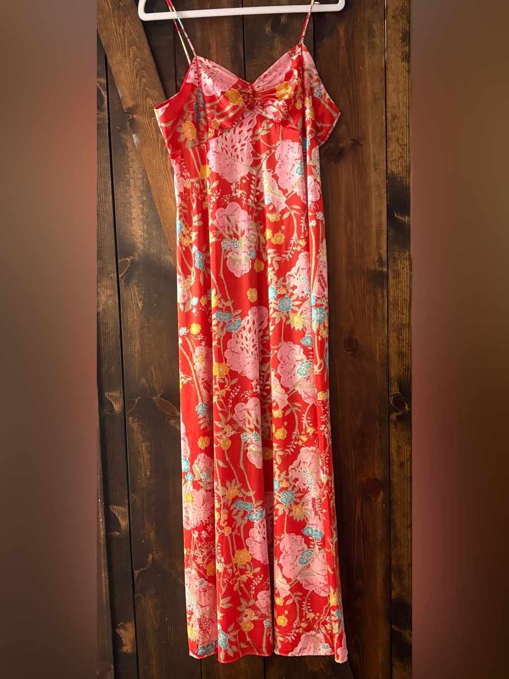 Vintage 70s 80s Vanity Fair Floral Maxi Nightgown Slip Dress Size 38 Made in USA